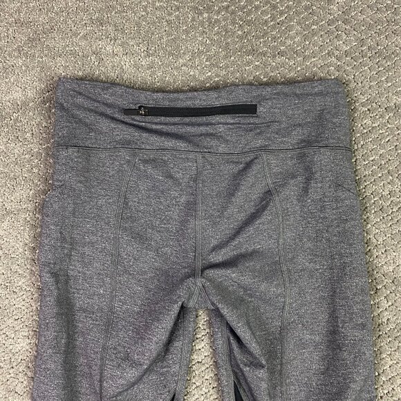 Lululemon Pace Rival Crop 22" Women's Size 6 Heathered Grey Black Gray Leggings - Picture 7 of 13